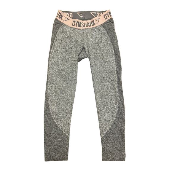 Gymshark Flex High Waisted Women’s Leggings 7/8 Length Crop Size M Gray Pink - Picture 1 of 5